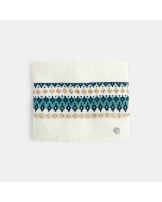 Snood motif jacquard intérieur polaire beige fille