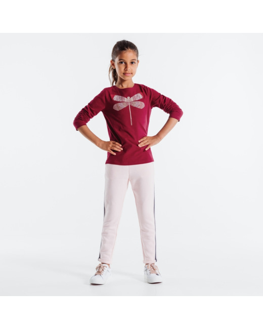 T-shirt en coton biologique rouge fille