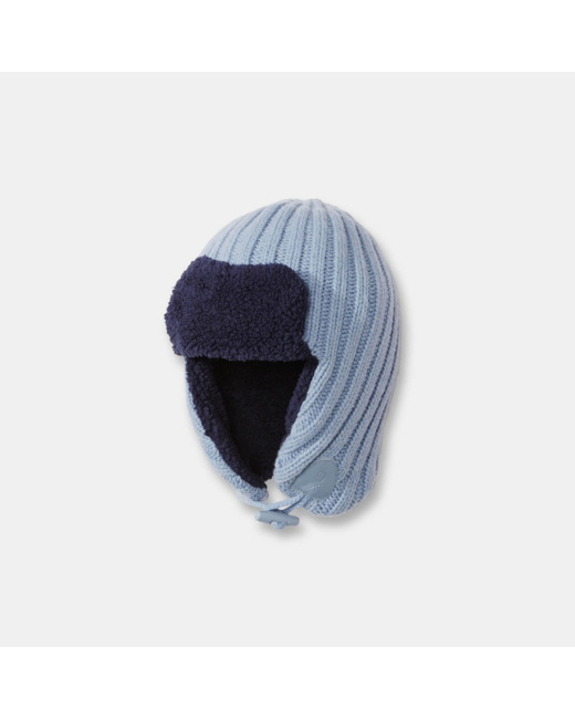 Bonnet péruvien doublé bleu garçon