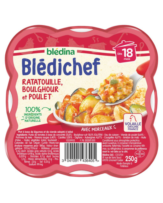 BLEDICHEF Ratatouille, boulghour et poulet