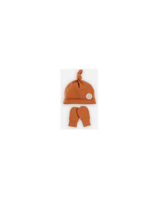 Set bonnet et moufles en coton BIO
