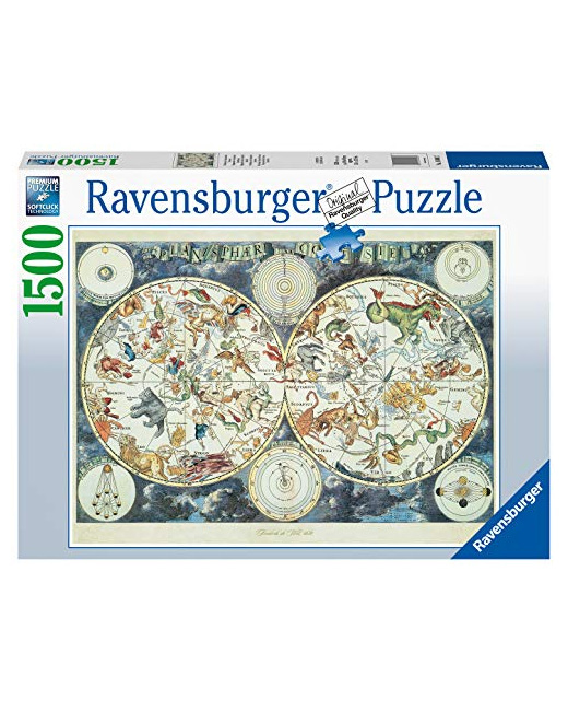 Puzzle - Mappemonde des animaux fantastiques - 1500 pièces