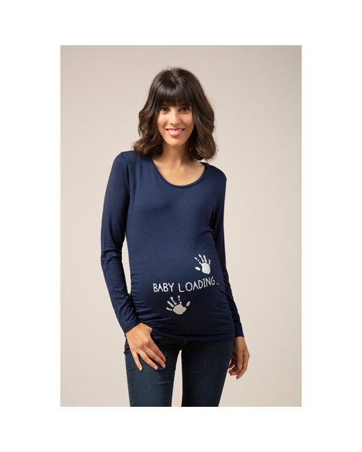T-shirt manches longues de grossesse à message fantaisie