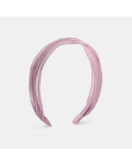 Serre-tête tissu froissé brillant violet fille