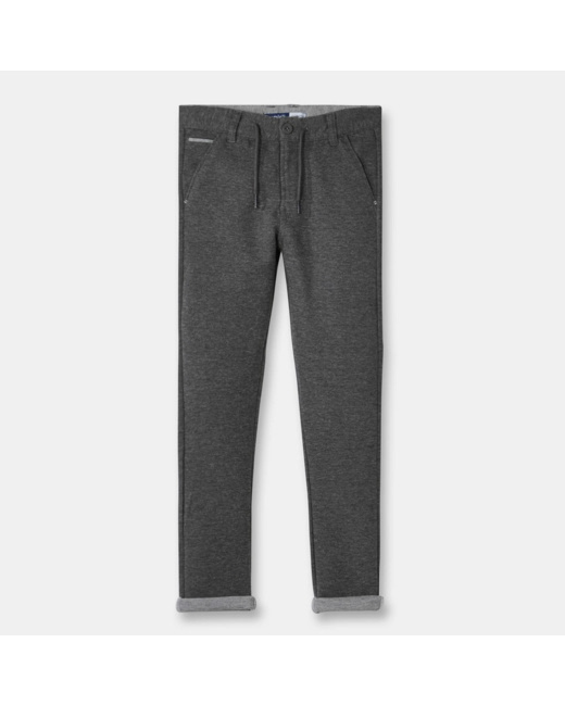 Pantalon en coton piqué gris garçon