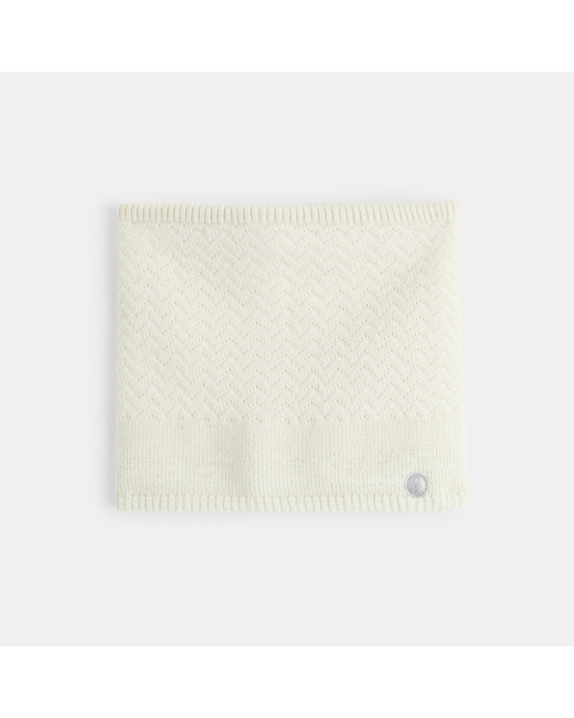 Snood chaud en tricot et polaire beige fille