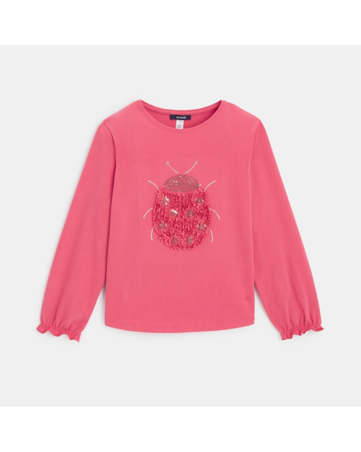 T-shirt à motif coccinelle rose fille