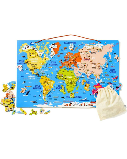 Carte du monde magnétique recto verso