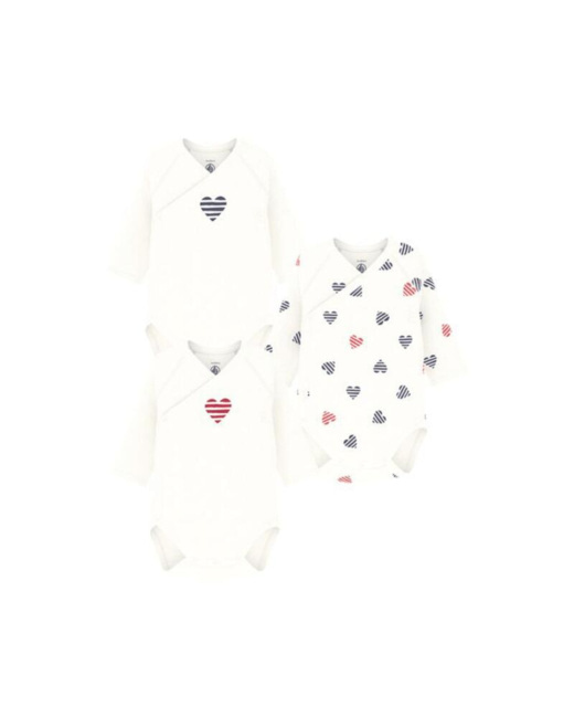 lot de 3 bodies manches longues Coeur