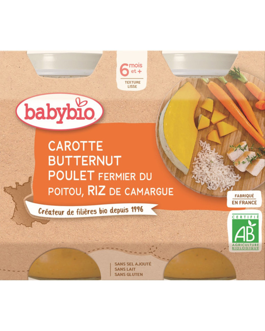 Carotte Butternut de Provence Poulet fermier de France Riz de Camargue