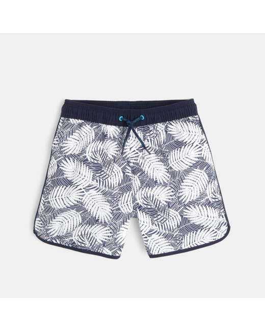 Short de bain imprimé palmiers bleu garçon
