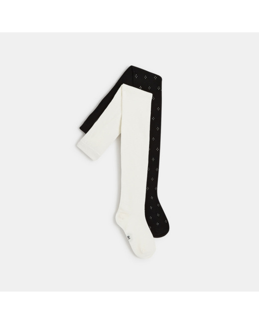 Collants chauds en tricot (lot de 2) noirs fille