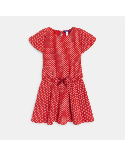 Robe fluide imprimée rouge fille