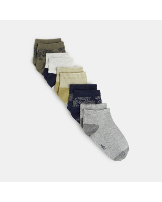 Socquettes fantaisie (lot de 5) vert garçon