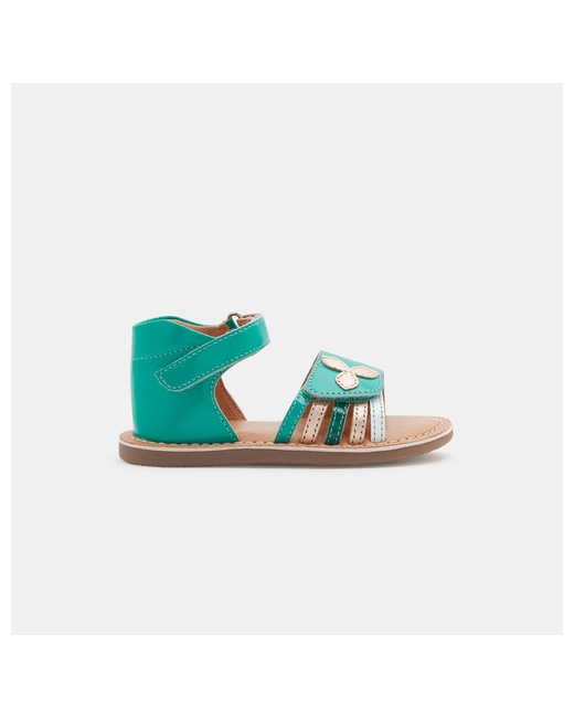 Sandales salomés cuir fleur