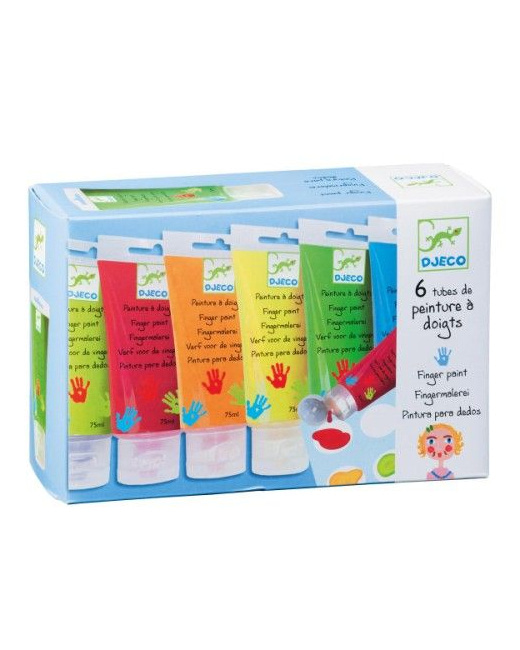 6 tubes de peinture à doigts