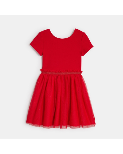 Robe-tutu de fête rouge fille