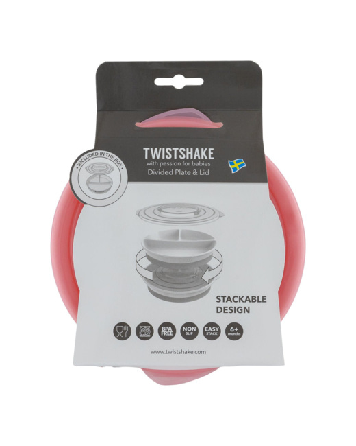 Assiette creuse compartimentée anti-dérapante