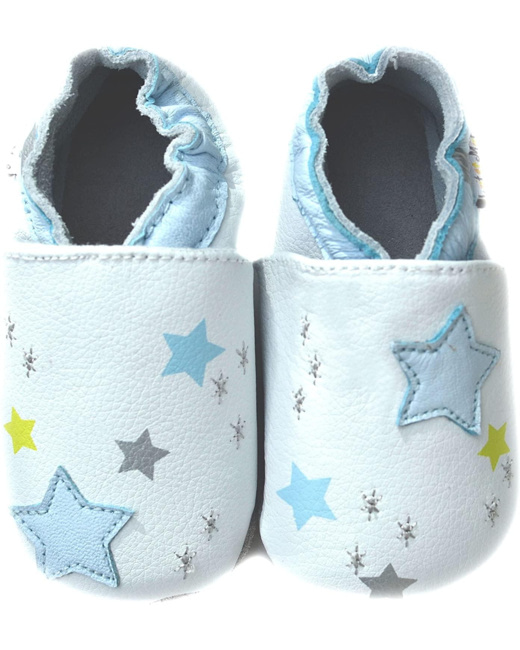 Chaussons pour bébé en cuir souple Eugènie la Zébresse