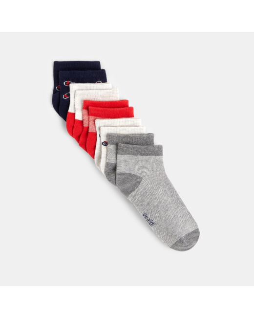 Socquettes fantaisie (lot de 5) bleu garçon