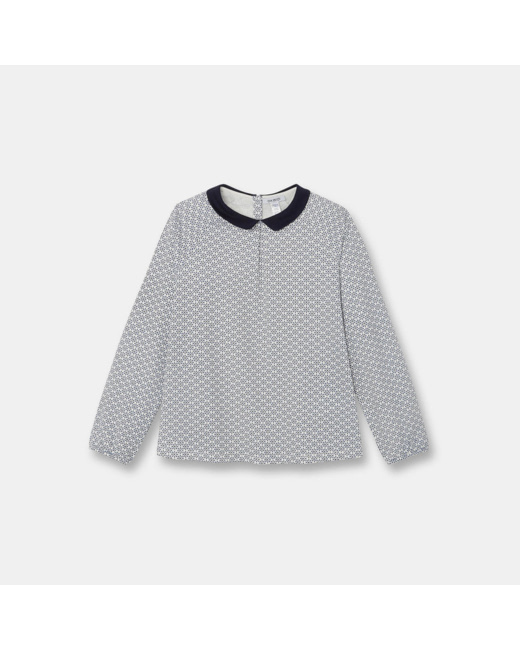 T-shirt col Claudine bleu fille
