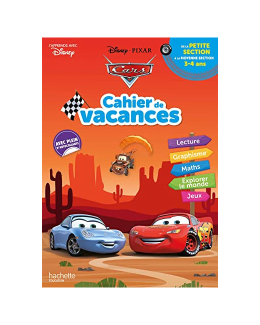 Disney - Cars - Cahier de vacances 2023, de la Petite Section à la Moyenne section
