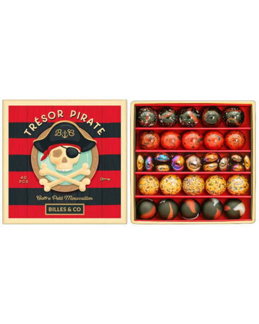 Coffret de 40 billes et galets Trésor Pirate