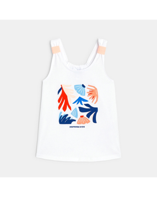 Débardeur à motifs imprimés blanc fille