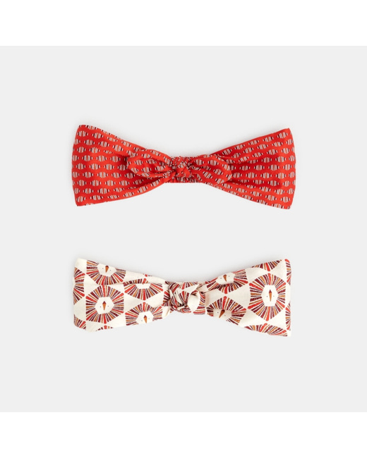 Headband imprimé (lot de 2) orange fille