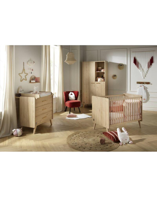 Chambre Trio Arty Lit bébé + Commode + Armoire