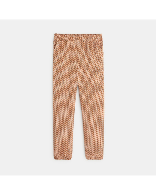 Pantalon imprimé style jogpant marron fille