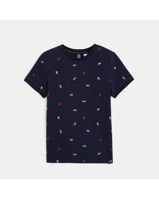 T-shirt en coton piqué bleu garçon
