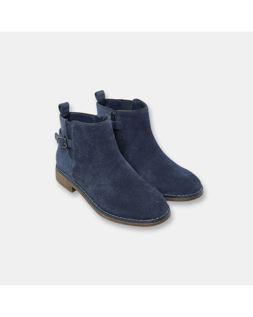 Boots en cuir suédé bleues fille
