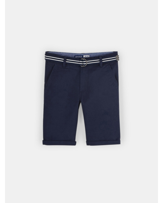 Bermuda slim en toile bleu garçon