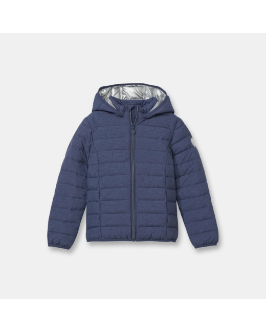 Doudoune légère à capuche bleue fille