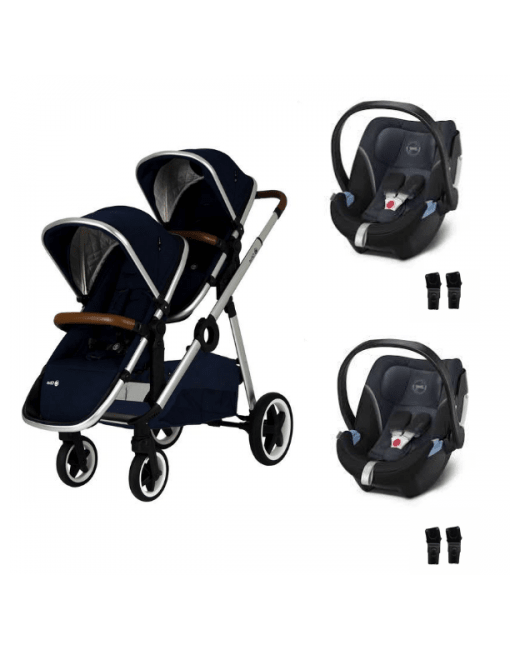 Poussette Double  DuetPro + 2 Nacelles+ 2 Cybex Aton 5