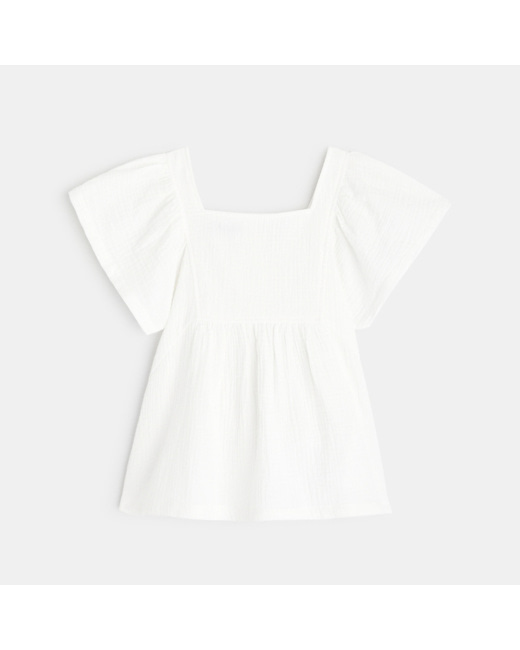 Blouse blanche gaze de coton fille