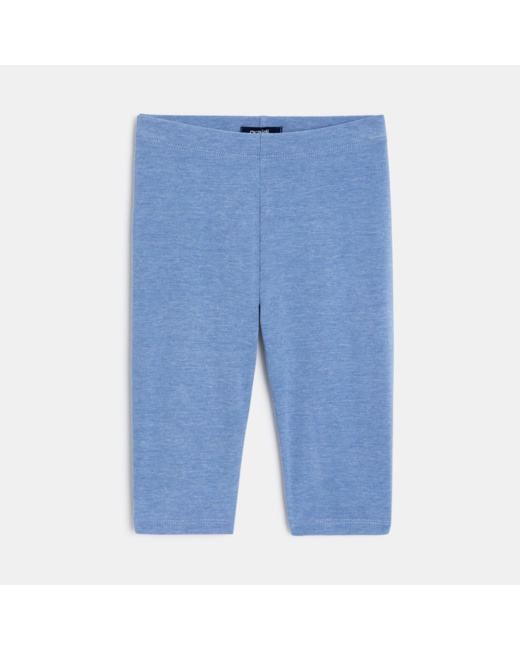 Legging court en jersey uni bleu fille