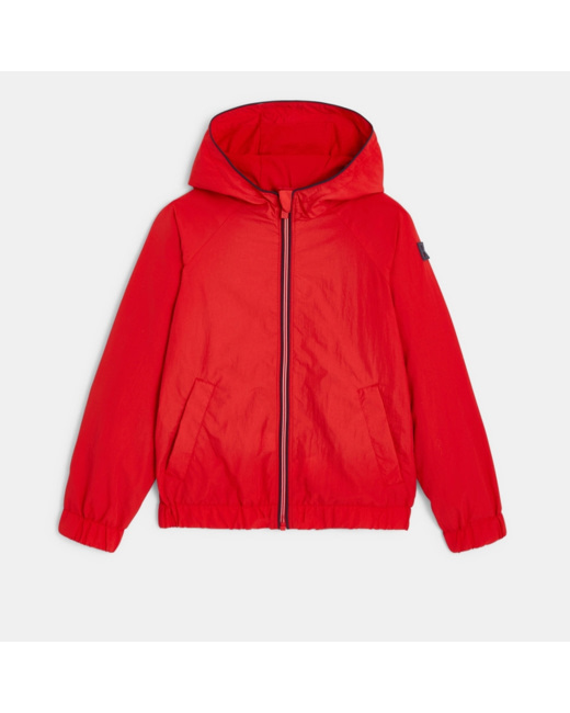 Coupe-vent déperlant à capuche rouge garçon