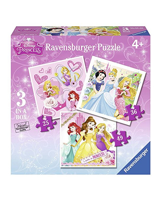 Puzzle - Les princesses Disney - 25, 36 et 49 pièces