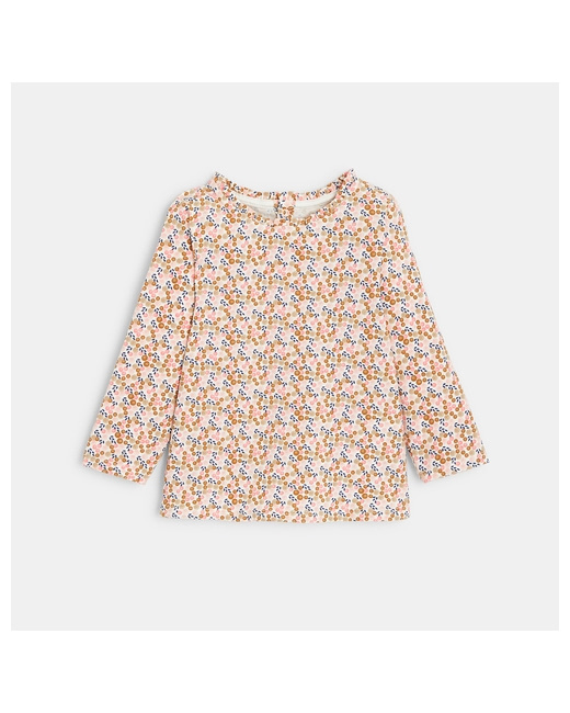 T-shirt maille côte plate fleuri