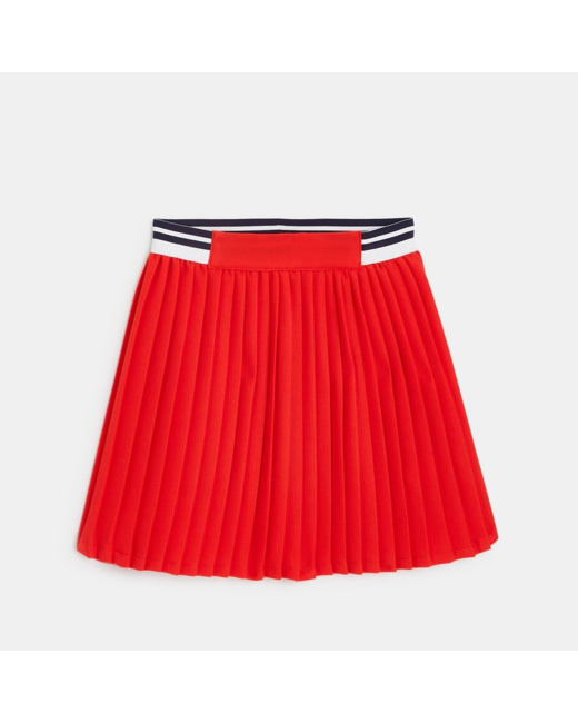 Jupe courte plissée rouge fille