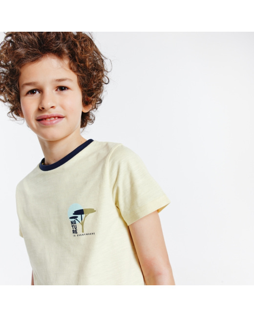 T-shirt motif "nature" jaune garçon