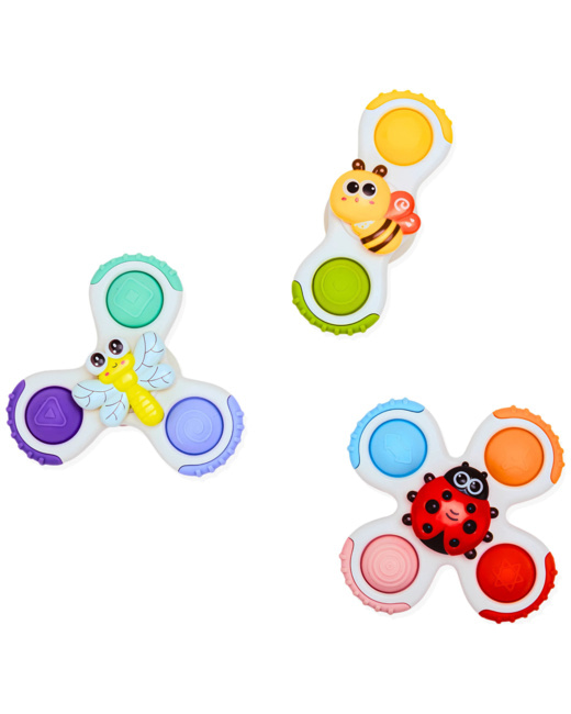 Lot de 3 toupies à ventouse