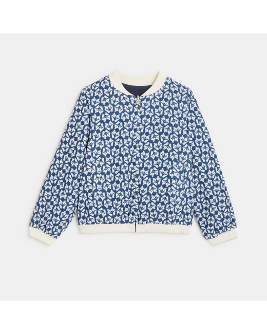 Blouson imprimé réversible bleu fille