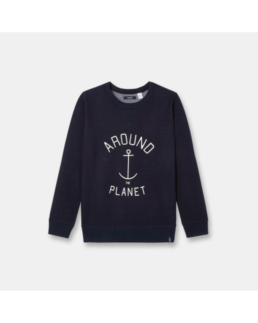 Sweat-shirt à message bleu garçon