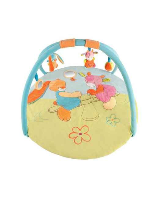 Tapis d'éveil rond avec arche Funny farmers