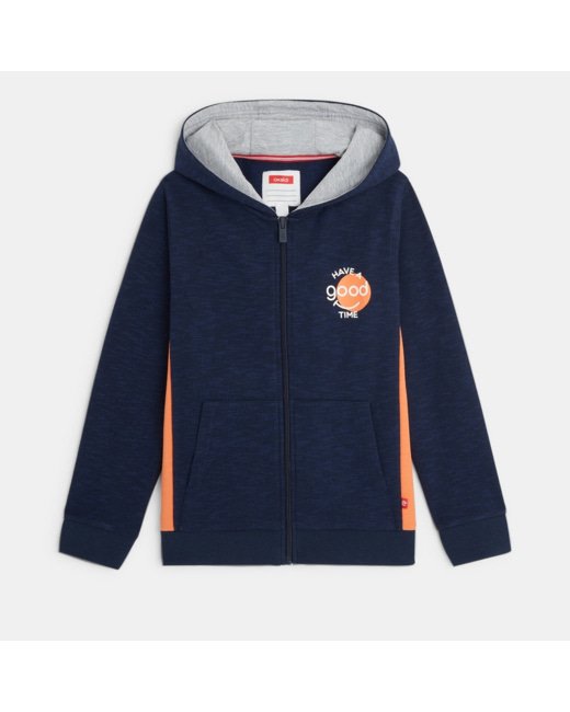 Sweat-shirt à capuche "Have a good time" bleu garçon