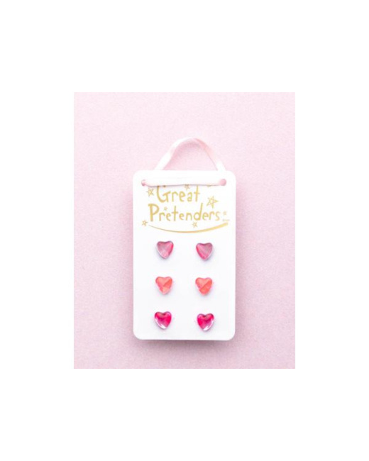 Boucles d'oreilles holo heart studded - 3 paires