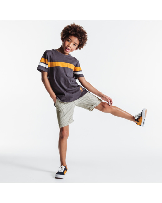 Bermuda slim en toile bleu garçon